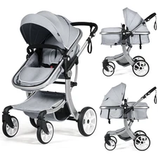 Costway 2-in-1 Baby Stroller High Landscape Infant Stroller w/ Reversible Seat
