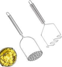 2 Pcs Potato Masher,Stainless Steel Potato Smasher Kitchen Tools and Utensils