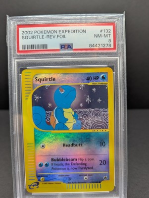 Squirtle Reverse Holo Expedition PSA 8