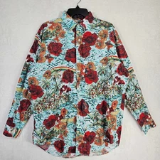 Daniel Cremieux Shirt Mens Large Floral Print Button-Up Tailored Fit Long Sleeve