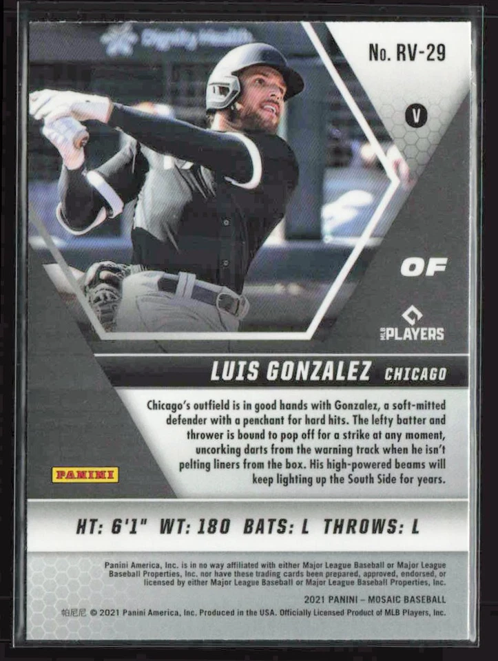 2021 Panini Mosaic - Rookie Variations - #RV-29 Luis Gonzalez - White Sox - Image 2 of 2