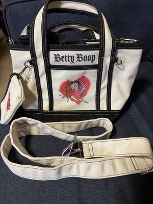 Fleischer Studios Betty Boop White/Black Canvas Handbag Adjustable Strap