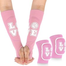 ramede Volleyball Knee Pads and Arm Sleeves with Volleyball, Pink