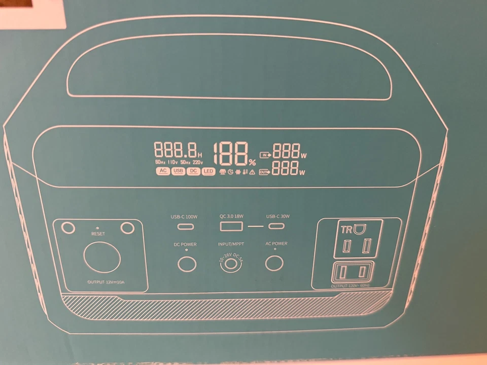 DaranEner NEOK Portable Power Station 600W LiFePO4 Battery with AC DC Outlets - Image 4 of 4