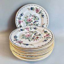 10 Pembroke Bread Plates John Aynsley Gold Trim Set England Bone China