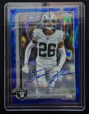 Topps 2025 Chrome Football Rookies Autograph Darien Porter Blue /150 Raiders