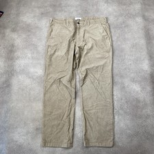 M&S Corduroy Trousers Mens 40" Regular Fit Cord Pants, Beige