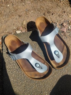 Birkenstock Gizeh Damen Sandalen Silber Größe 37 Top
