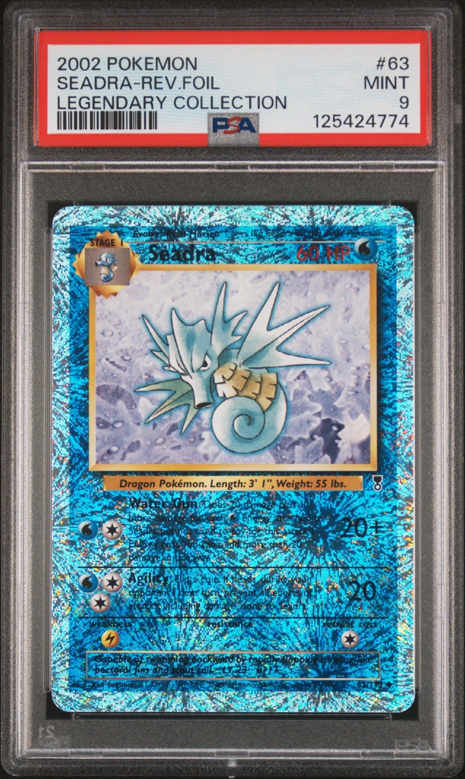 Seadra Reverse Foil #63 2002 Pokemon Legendary  PSA 9 Rev LCRH