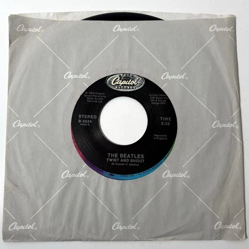 The Beatles Twist And Shout There's A Place 45rpm 1964 / 1986 Capitol 7” Single