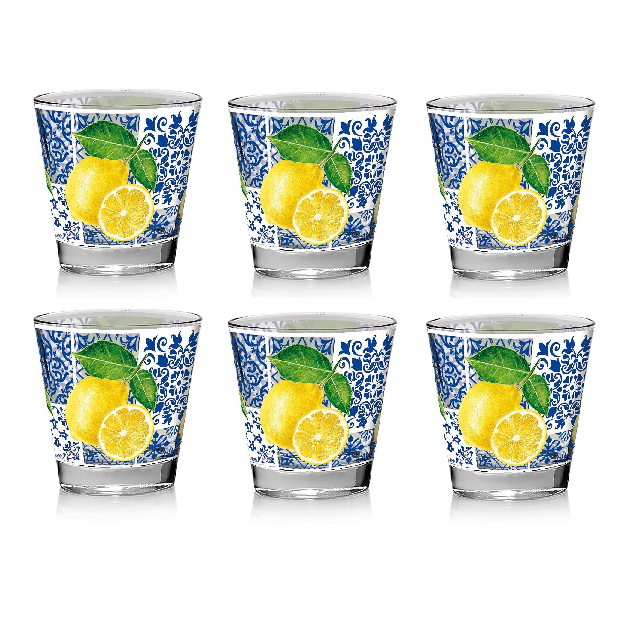6 Bicchieri Nadia Salerno Cerve 6 Bicchiere cl 25 Vetro Acqua Vino Bibita Tavola