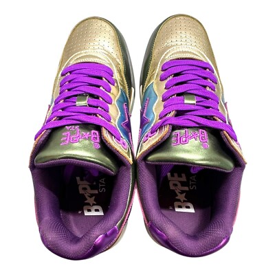 BAPE STA 即完カラー A Bathing Ape BAPE Roadsta Metallic Green Purple Size 9.5