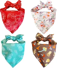 Small Dog Bandanas,  4 Pack Pet Bandanas, Premium Durable Fabric, Unique Design,