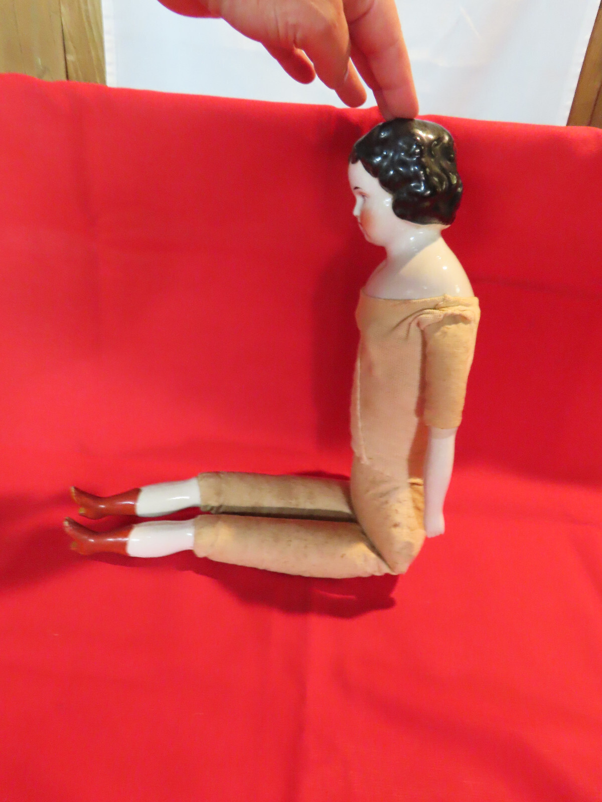 Antique China Head Doll, Flat Top High Brow, Civil War era, 19" eBay