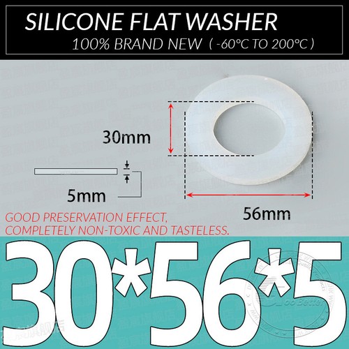1MM - 5MM THICK WHITE SILICONE HIGH TEMP FLAT RING RUBBER WASHER SEAL GASKETS - Picture 252 of 255