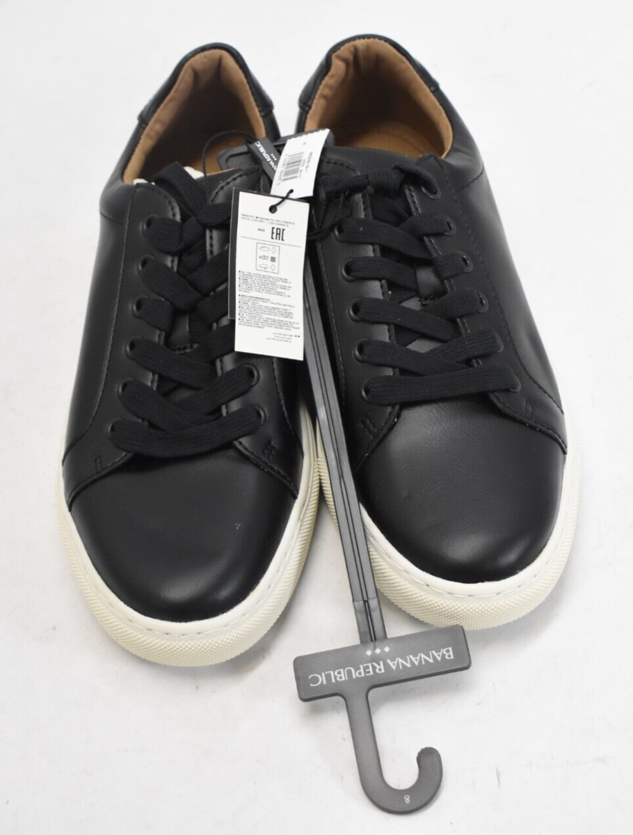 Banana Republic Rich Black Shoes Sneakers Leather Lace Up  display picture 2