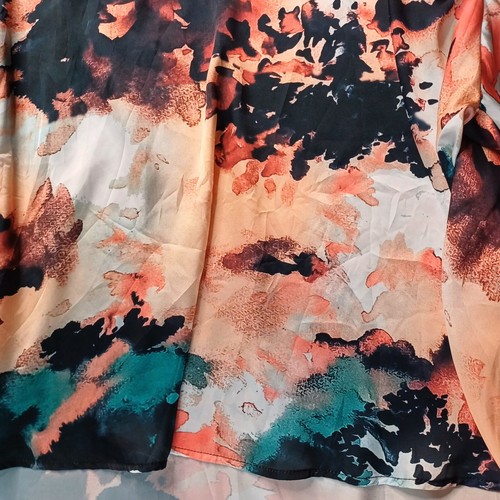 Carolina Shirt Women Medium Long Sleeve Balloon Sleeve Art Style Satin Oversized - Picture 5 of 12