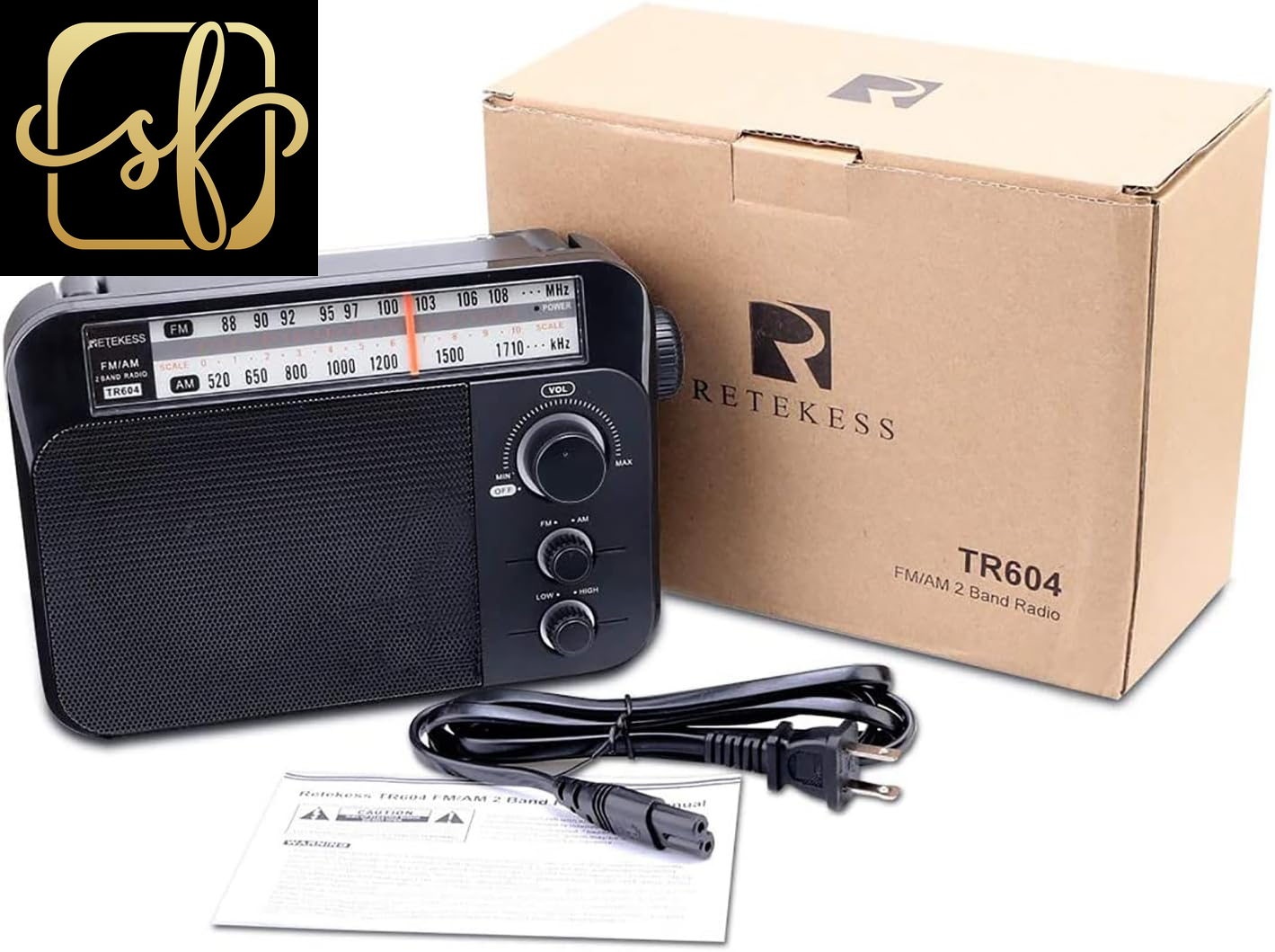 TR604 AM FM Radio, Battery Operated Radio Portable, AM FM Radio Plug in ...