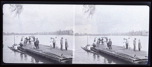 Frankreich See D’Enghien Ruderboot 1932 Foto Negative Platte Glas Vintage Vn1 - Bild 1 von 2