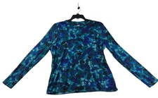 I.N.C Blouse Womens Size Large Blue Tied Dye Long Sleeve New with out tags