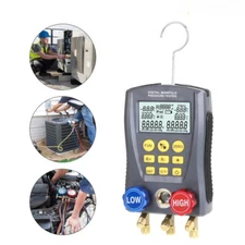 Pressure Gauge Refrigeration Digital Vacuum Manifold Tester Meter HVAC