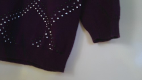 ALFRED DUNNER Dark Purple Beaded Long Sleeve Sweater PS - Picture 4 of 6