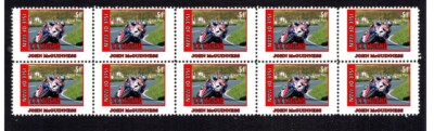 JOHN MCGUINNESS ISLE OF MAN TT MOTORCYCLE LEGEND STRIP OF 10 MINT STAMPS 1