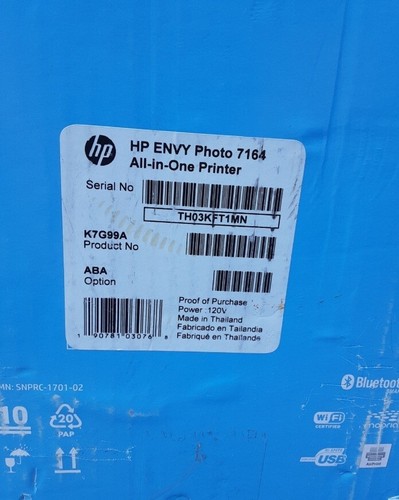 HP Envy Photo All-in-One Wireless Photo Printer 7164 Factory Sealed - Picture 4 of 4
