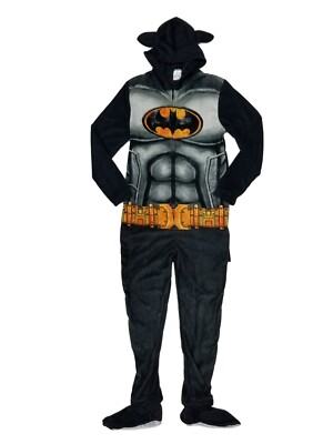 DC Comics Batman Mens Fleece Hooded Costume Caped Union Suit Pajama Blanket 