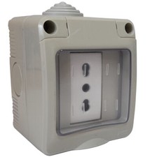 Cassetta esterna a tenuta stagna scatola da muro presa bipasso elettrica IP55