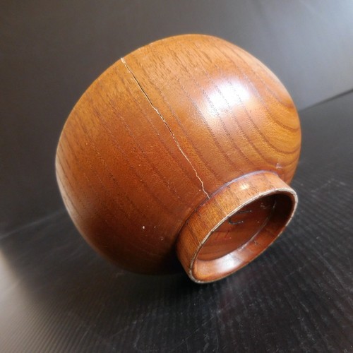 Bol vintage bois fait main vide-poche art déco maison design XXe France N5083 - Imagen 11 de 12