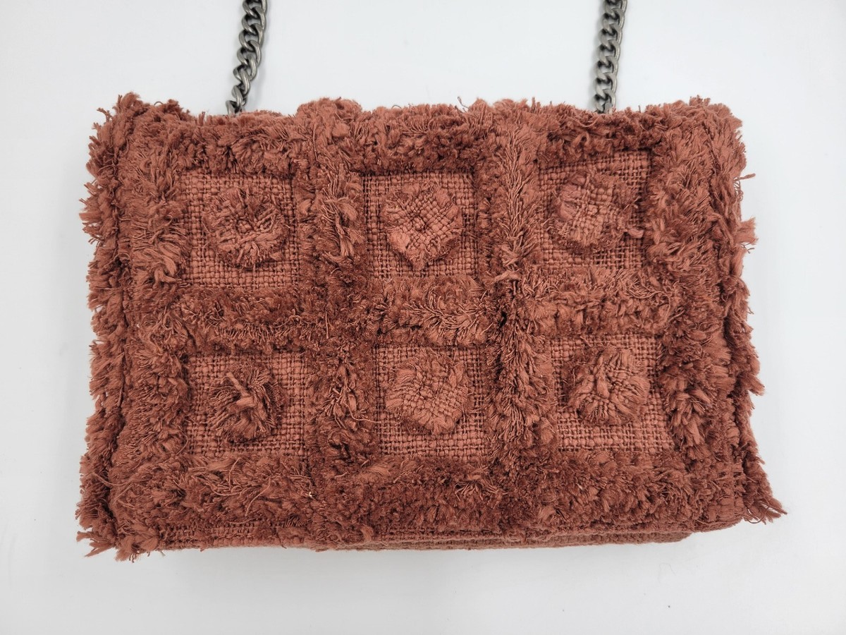 Zaba Boho Fabric Shoulder Bag Chain Woven Tweed Purse | eBay