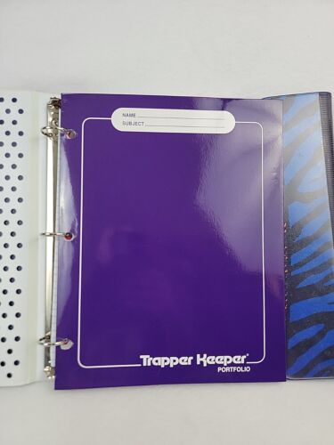 Trapper Keeper - Vintage Retro Style Portfolio Binder Animal Print WITH FOLDERS - Picture 8 of 13