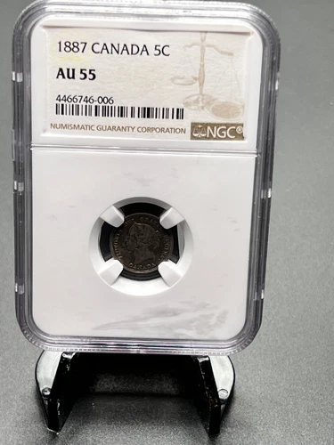 1887 Canadian 5 Cent Graded NGC AU-55