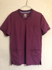 Dickies Scrubs RN 93643 V-Neck Scrub Top Shirt Maroon Nurse Size XS X-Small