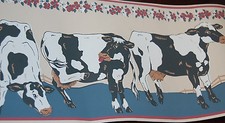 Wallpaper Border Cows Cattle Floral Farm W1260