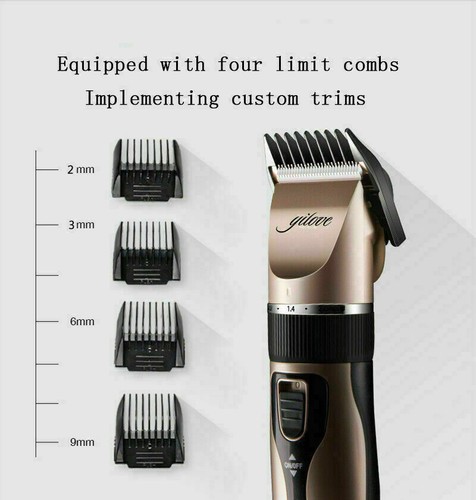 9Pcs Beard Shaver Professional Hair Clippers Kit Men Cordless Trimmers Washable - Picture 6 of 12