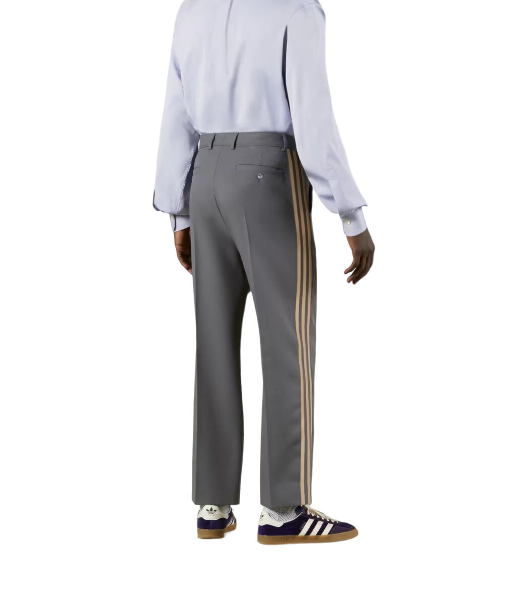 Authentic Men's Adidas X Gucci Grey Fluid Drill Logo Pants Authentic Men's Adidas X Gucci Grey Fluid Drill Logo Pants