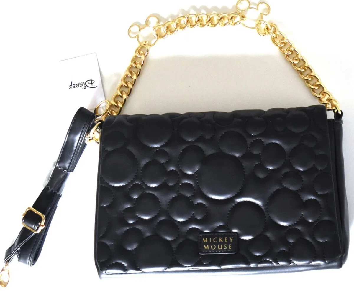 Disney Mickey Mouse Sling Bag Black Quilted Shoulder Bag Purse Handbag Primark