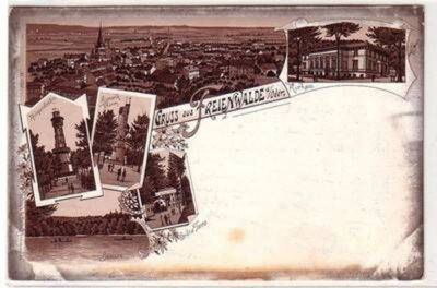 55653 Postcard Lithograph Greeting from Freienwalde on the Oder 1899