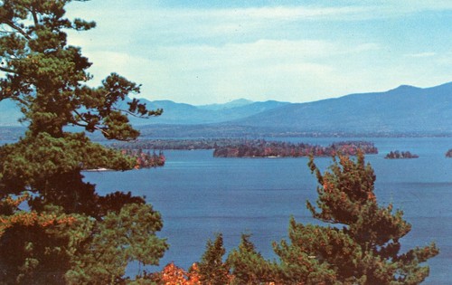 Nouvelle Hampshire~Beau Lac Winnipesaukee~Carte Postale Multi Image