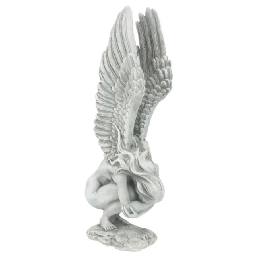 Unique 15" Angel Memorial Sculpture Outdoor Garden Statue Elegant Patio Deck Art - Image 2 of 2