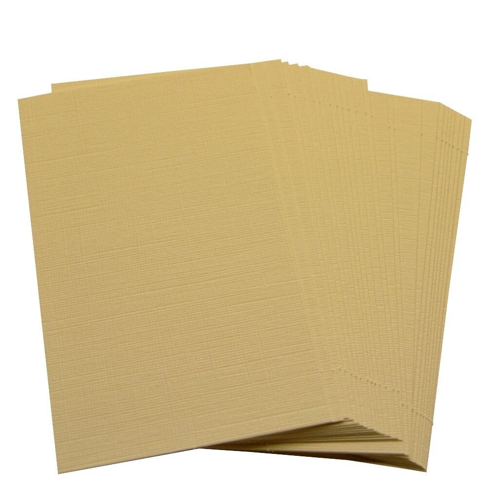 50 x Linen Ivory Blank Business Cards – 260gsm – Stamp, Write or Print Your Own