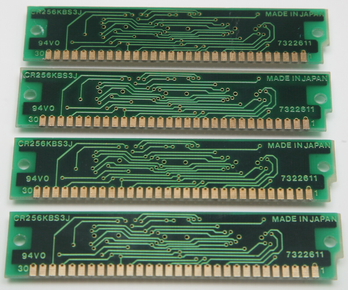 PANASONIC 1MB Memory Kit. 4x 256KB 30pin RAM 60ns SIMM. Made in Japan