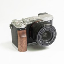 Camera Solid Wood Hand Grip Handle Aluminum Alloy Base For Sony A7C2 A7CR A7CII