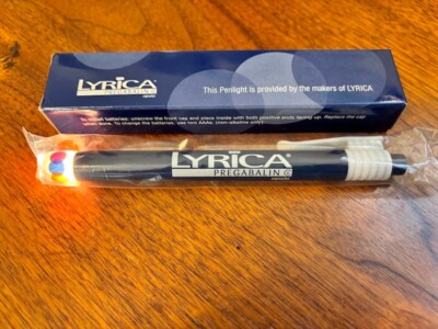 VERY RARE VINTAGE ''LYRICA'' PFIZER PROMOTIONAL DRUG PENLIGHT WORKS NEED BATTERIES