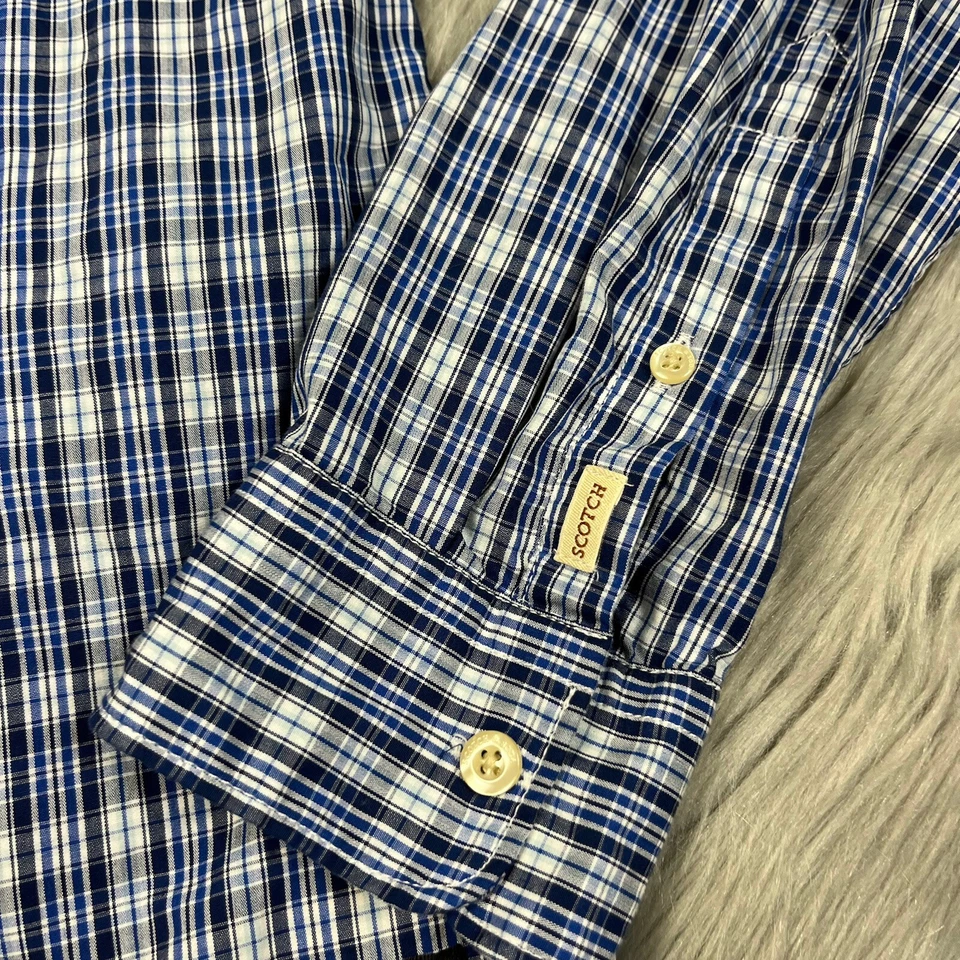 Camisa Cuadrada de Bolsillo Manga Larga a Cuadros Azul Scotch And Soda Talla Grande Foto 3 de 4