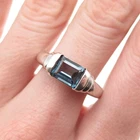 Joseph Schmid 925 Sterling Silver Vintage Real London Blue Topaz Ring Size 9.25