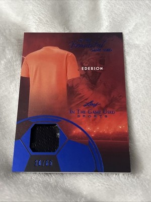 2025 Leaf In the Game Used Sports Ederson Beautiful Blue Holo /65 #BU-4 SS2