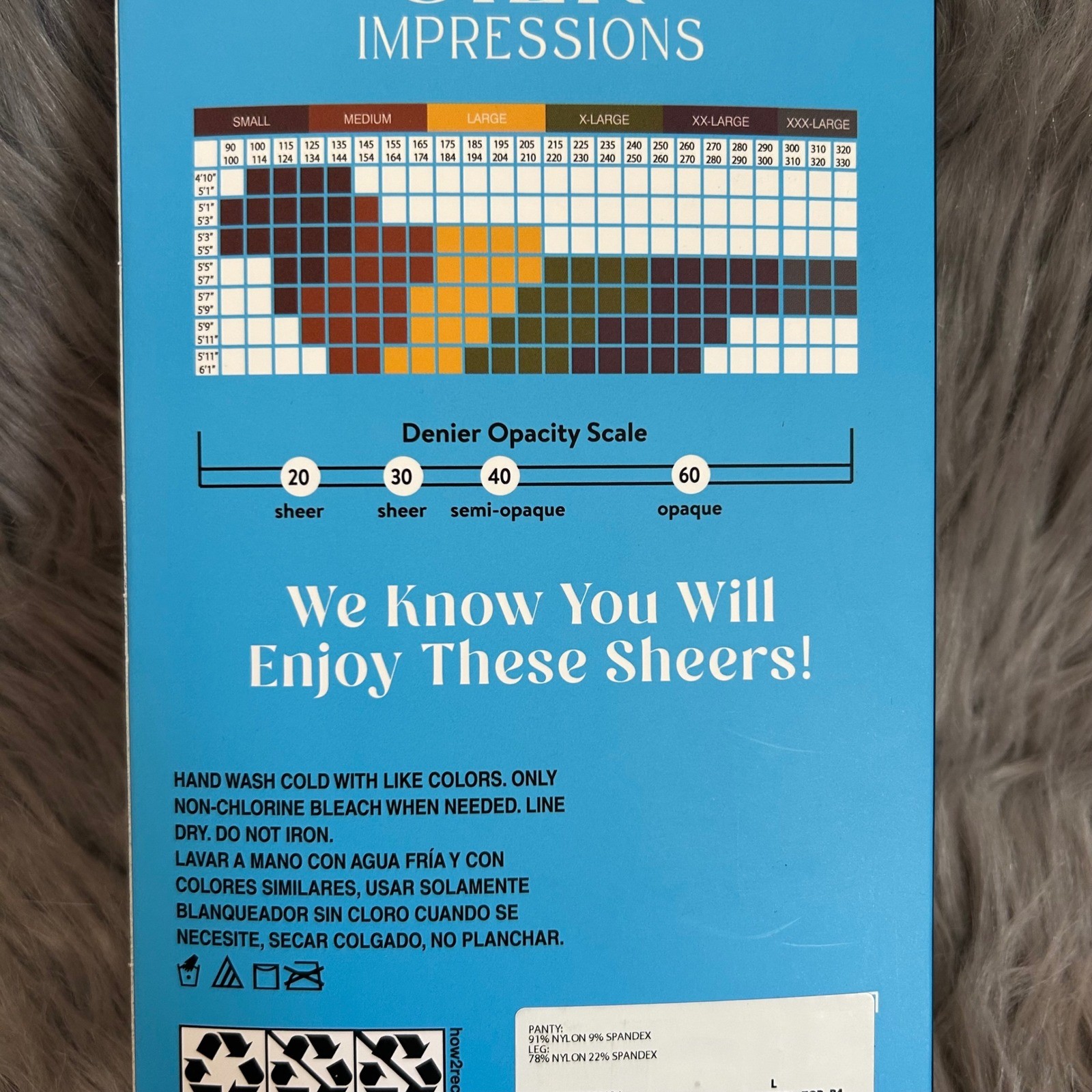 Silk Impressions Sheer Control Top Womens Size Large Coffee Bean  High Waisted